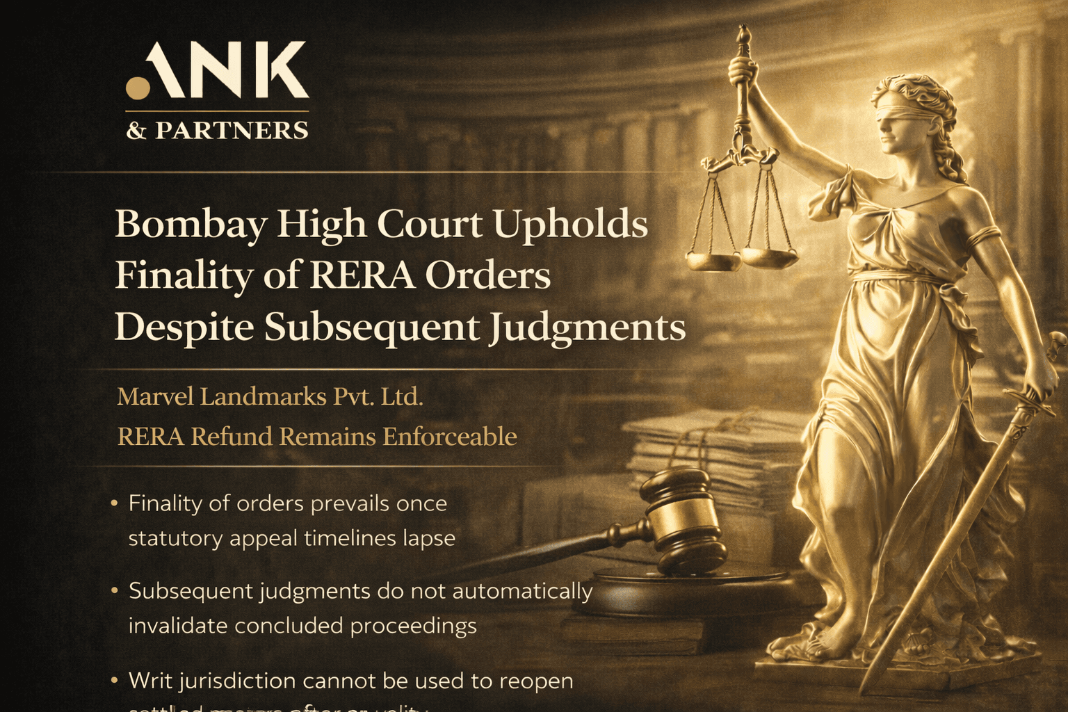 ⚖️ Bombay High Court Upholds Finality of RERA Orders Despite Subsequent Judgments