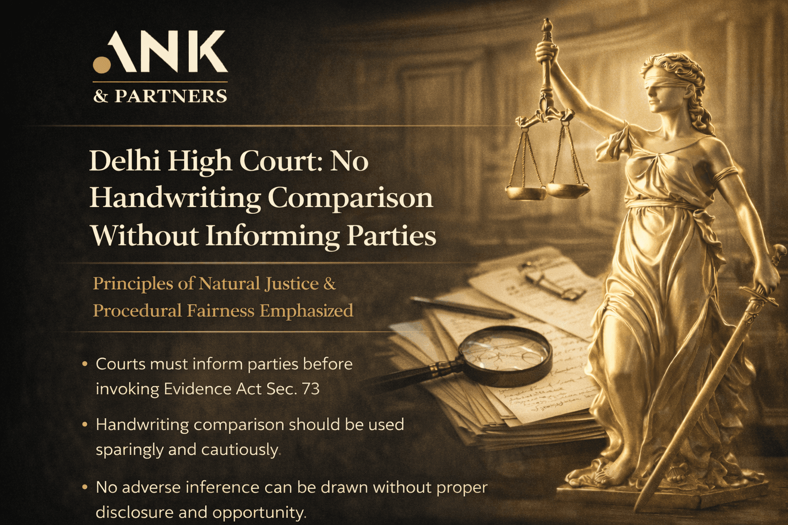 ⚖️ Delhi High Court: No Handwriting Comparison Without Informing Parties