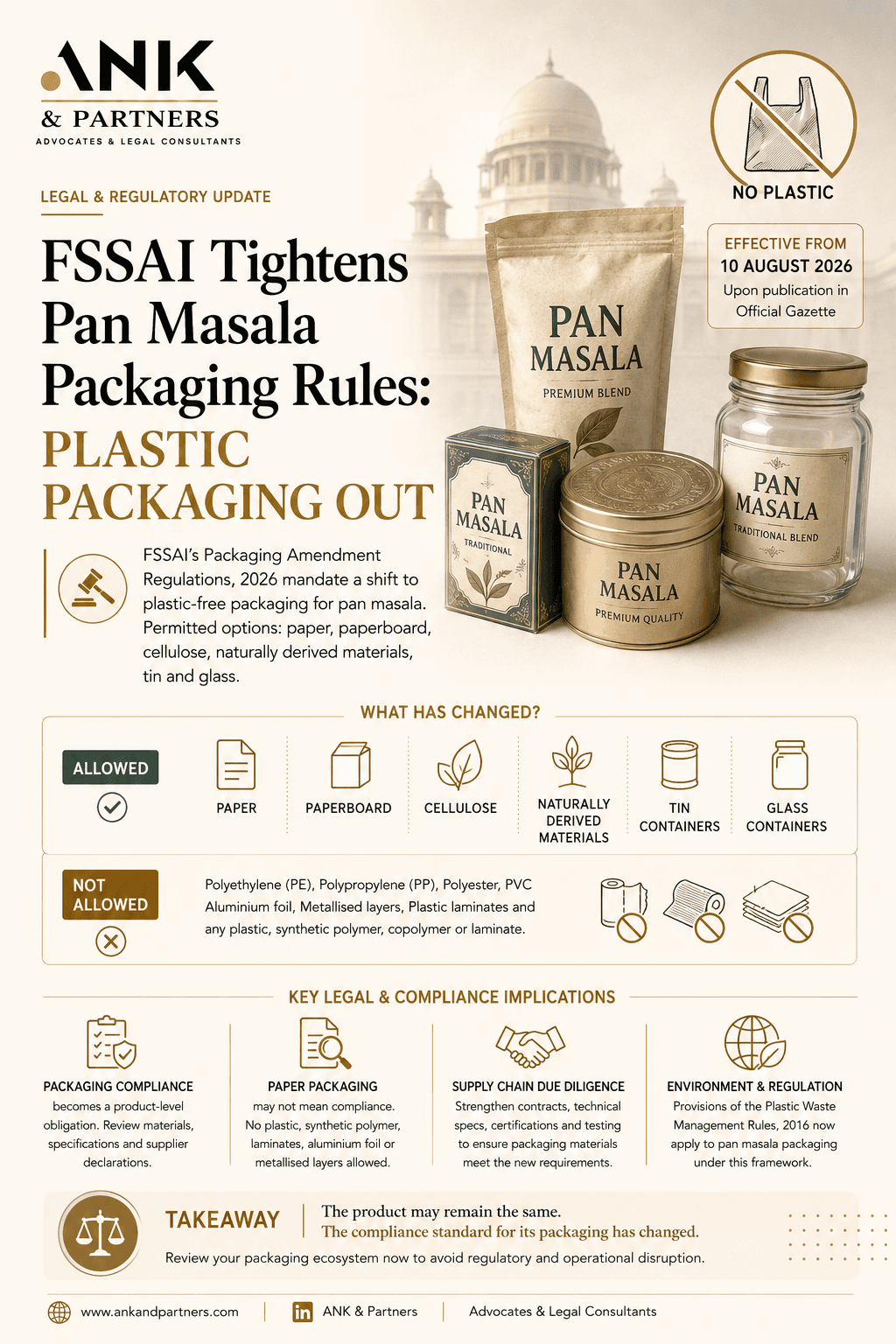 FSSAI Tightens Pan Masala Packaging Rules: Plastic Packaging Out